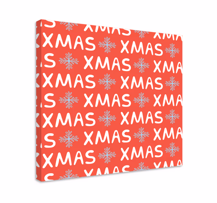 Cuadro con frase diseño de copos de nieve navideños - TenVinilo