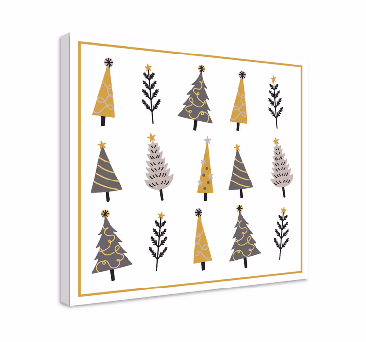 Cuadro de flores Árboles de navidad ornamentales - TenVinilo