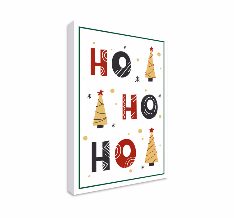Cuadro de navidad Ho diseño de texto navideño - TenVinilo