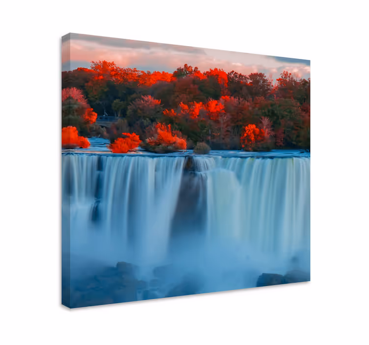 Cuadro paisajes Colorida cascada en el bosque - TenVinilo