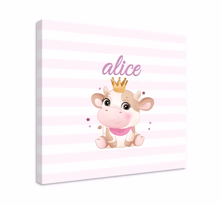 Cuadro animales princesa vaca linda - TenVinilo