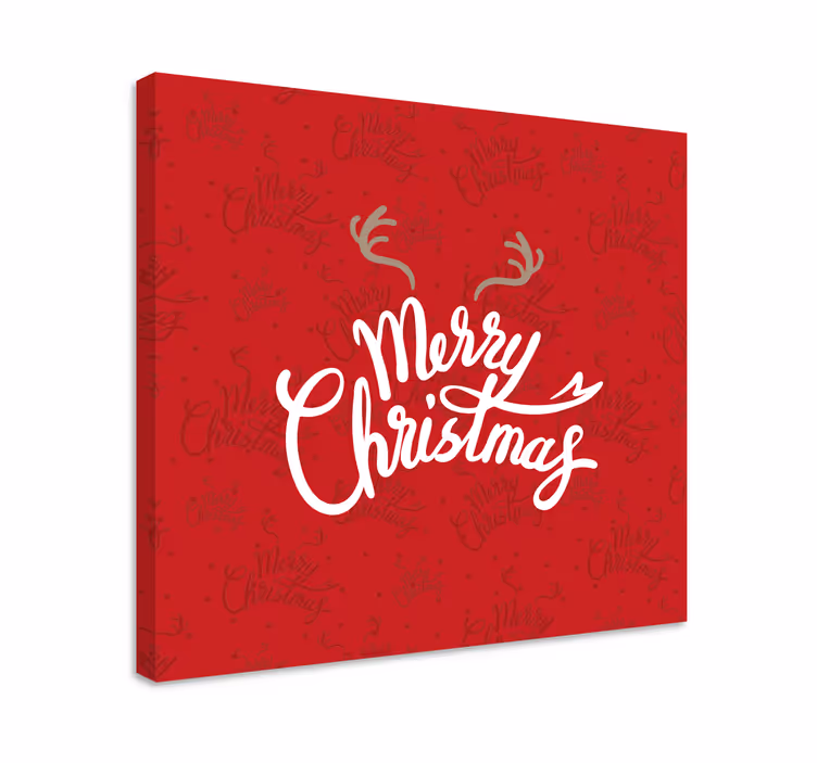 Cuadro de navidad Feliz navidad con trozos de reno - TenVinilo