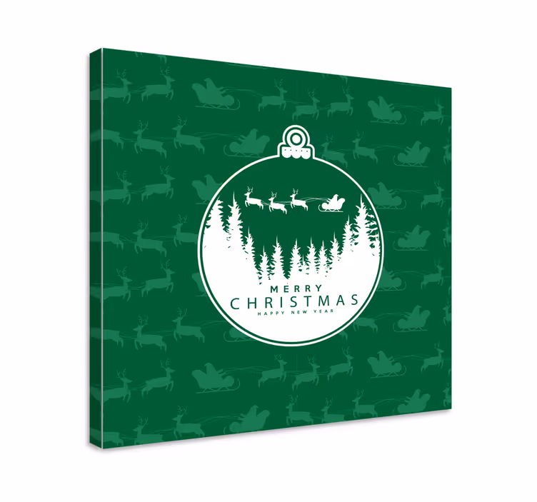 Cuadro de navidad Trineo decorar bola - TenVinilo