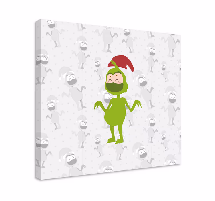 Cuadro de personas personaje verde feliz - TenVinilo