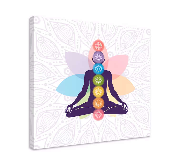 Cuadro moderno Los símbolos de los siete chakras - TenVinilo
