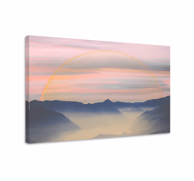 Cuadro paisajes paisaje de niebla en montaña - TenVinilo