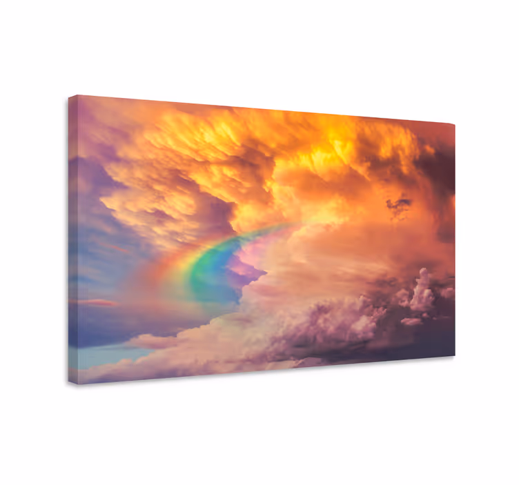 Cuadro para salón Fondo de nebulosidad con cuadro arcoiris. - TenVinilo