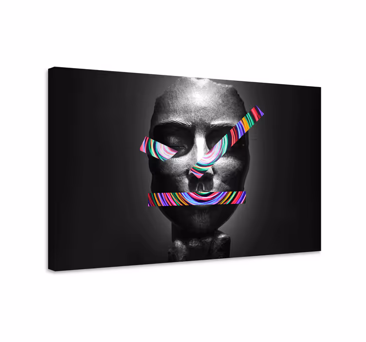 Cuadro artístico escultura de cara abstracta - TenVinilo