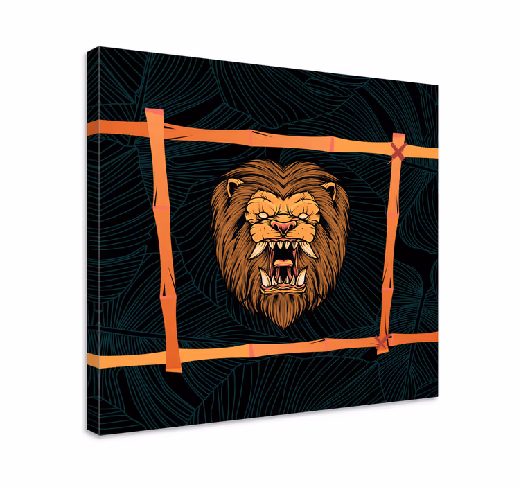 Cuadro animales cabeza de león majestuosa - TenVinilo