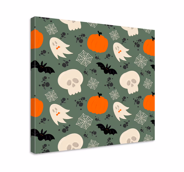 Cuadro de dinosaurios con elementos de halloween - TenVinilo