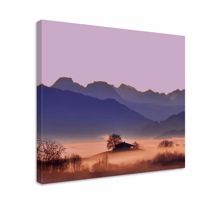 Cuadro paisajes serenidad de la neblina de montaña - TenVinilo