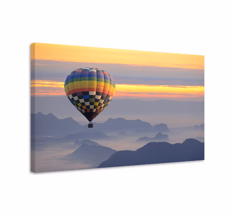 Cuadro paisajes globo aerostático colorido - TenVinilo
