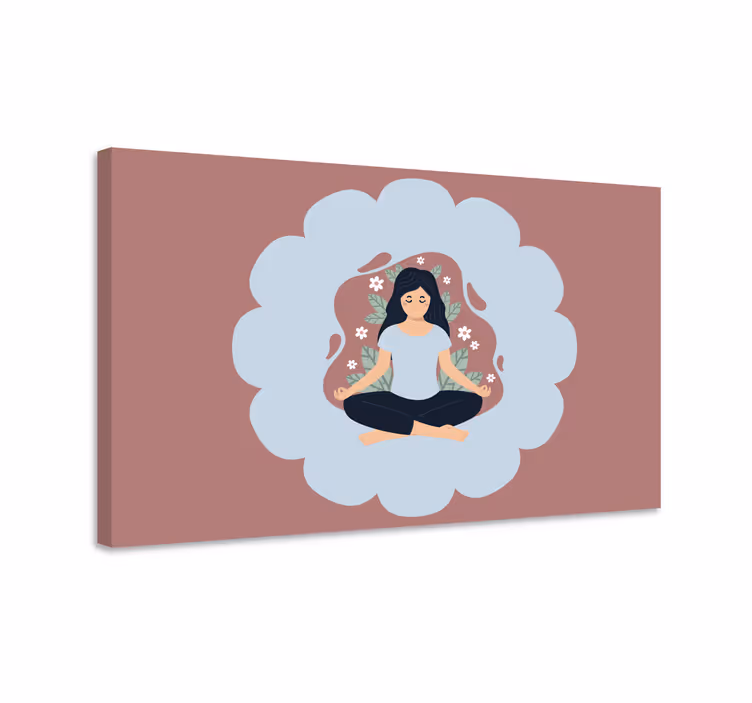 Cuadro de mandala aura floral meditativa - TenVinilo