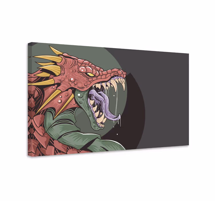 Cuadro de dinosaurios criatura dragón feroz - TenVinilo