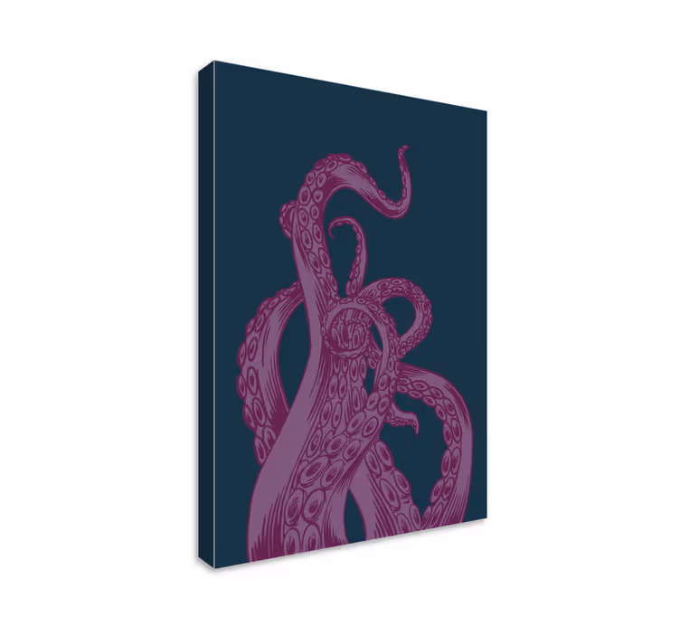 Cuadro para baño Pulpo púrpura tentáculo criaturas marinas - TenVinilo