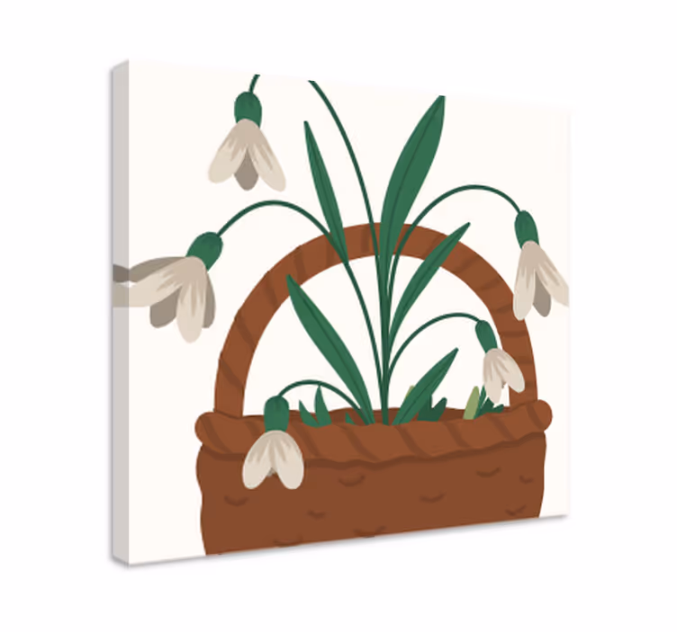 Cuadro de flores cesta de flores de campanilla - TenVinilo