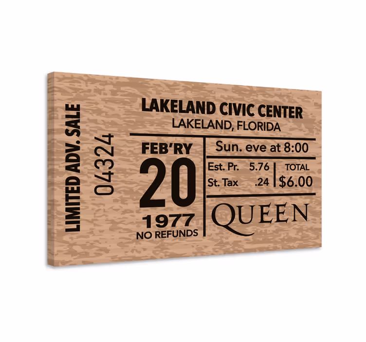 Cuadro musical Boleto de concierto "queen" - TenVinilo