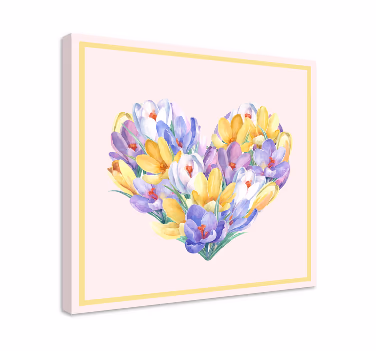 Cuadro de flores flores en forma de corazón - TenVinilo