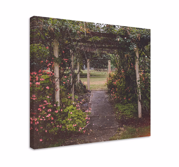 Cuadro paisajes Elegante jardín de la cabaña - TenVinilo