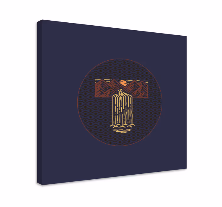 Cuadro paisajes paisaje de cascada serena - TenVinilo