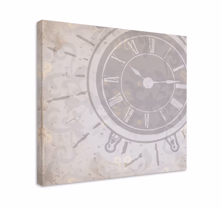 Cuadro vintage Reloj schabby chic blanco con palabras - TenVinilo