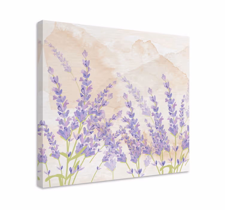 Cuadro de flores Pintura provenzal acuarela lavanda - TenVinilo