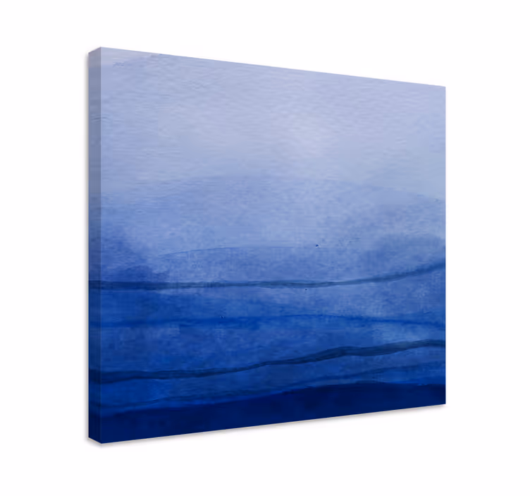 Cuadro abstracto tonos azules en capas - TenVinilo