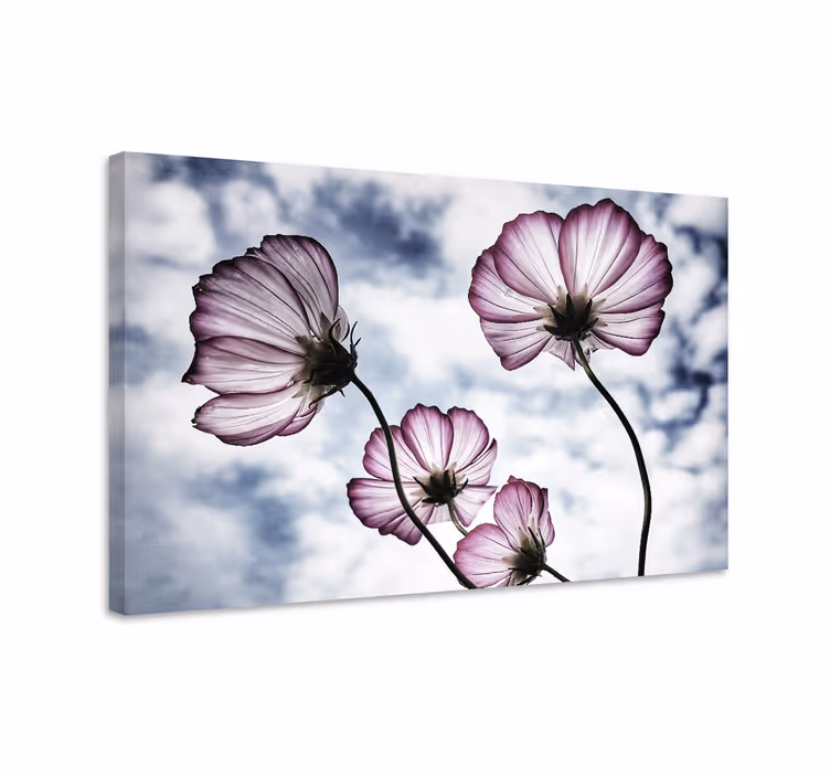 Cuadro de flores siluetas de flores - TenVinilo