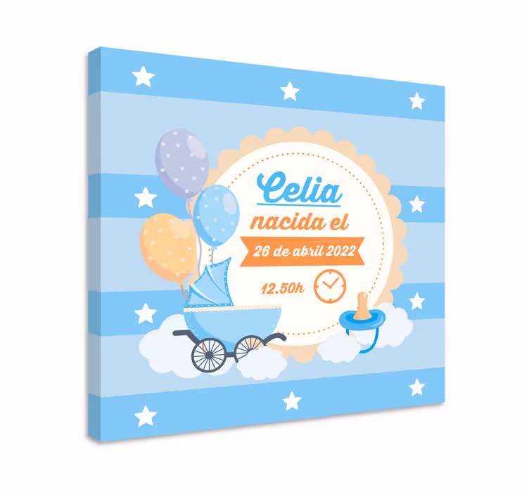 Cuadro para bebés celebración de anuncio del bebé - TenVinilo