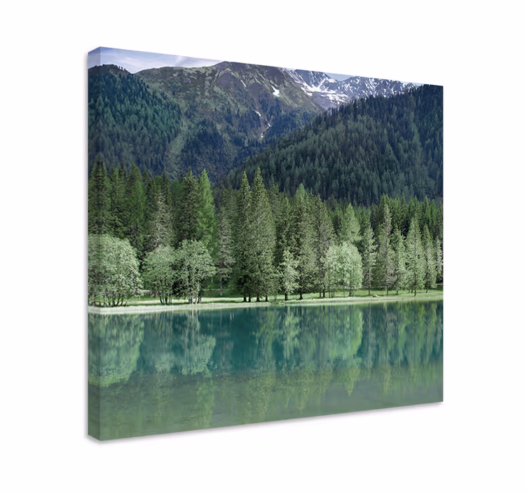 Cuadro paisajes reflejo serene de montañas - TenVinilo