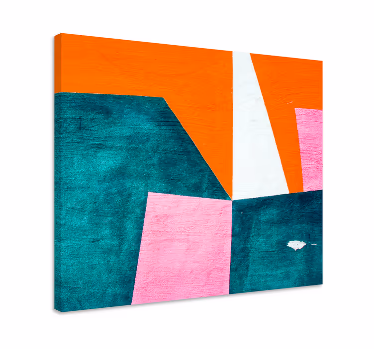 Cuadro figuras geométricas composición naranja abstracta - TenVinilo