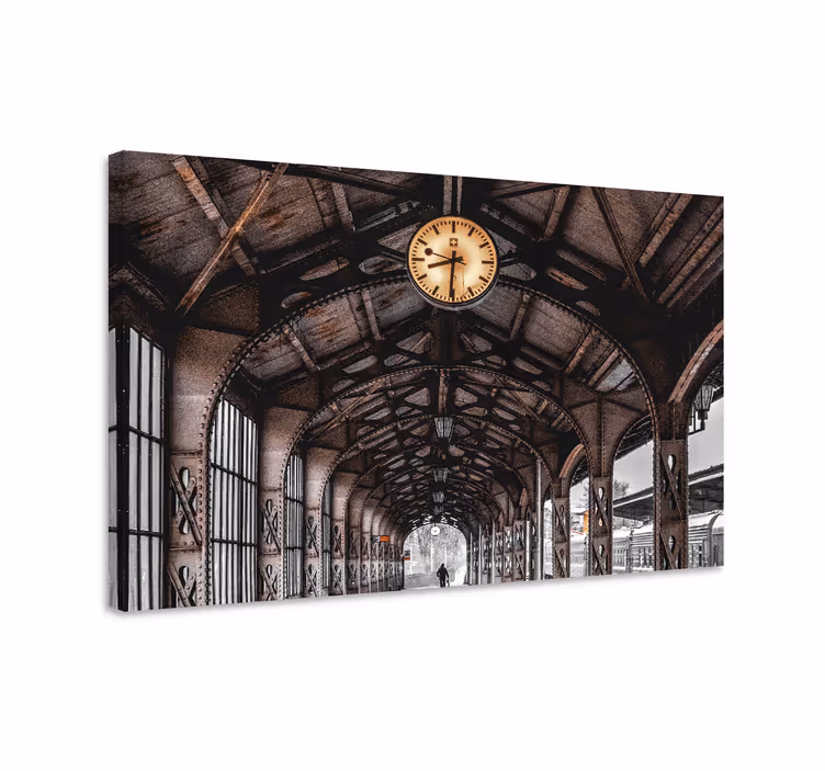 Cuadro ciudades estación de tren histórico - TenVinilo