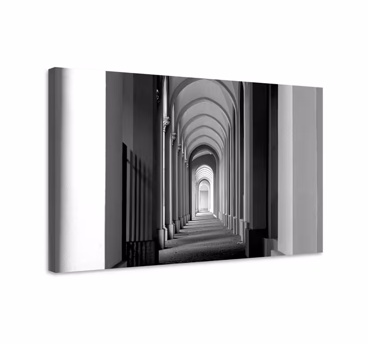 Cuadro 3d perspectiva del pasillo arqueado - TenVinilo