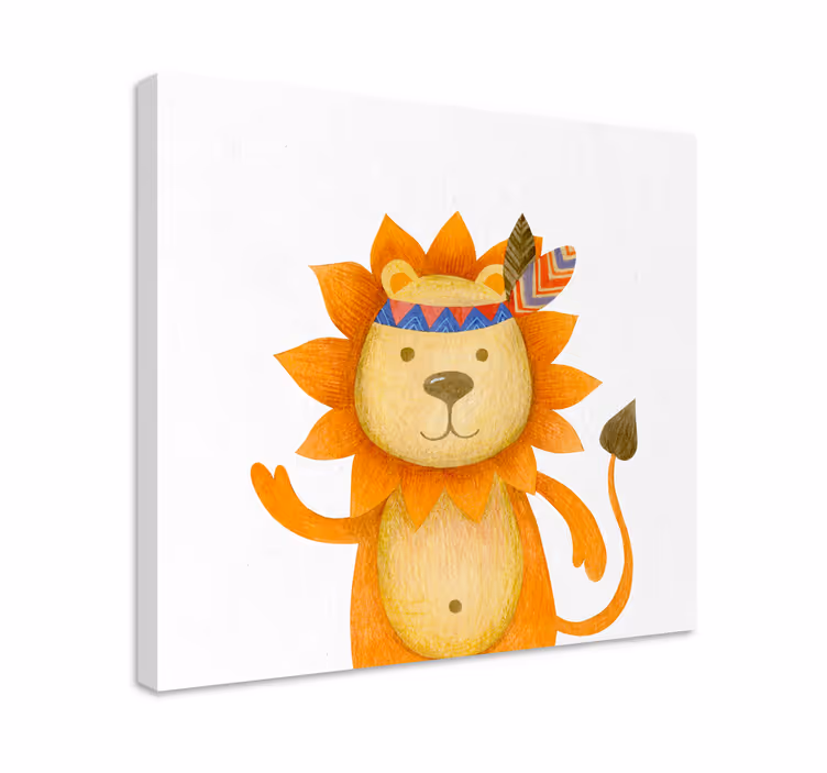 Cuadro animales personaje león amigable - TenVinilo