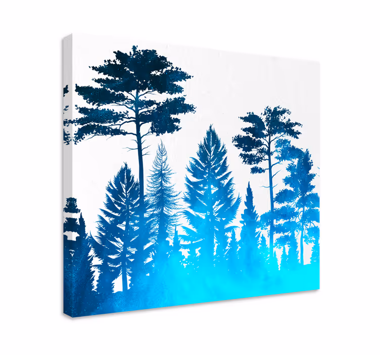 Cuadro de árboles escena de bosque en silueta - TenVinilo