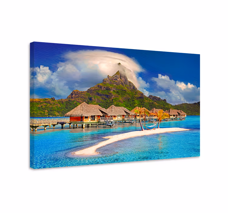 Cuadro paisajes isla tropical paradisíaca - TenVinilo