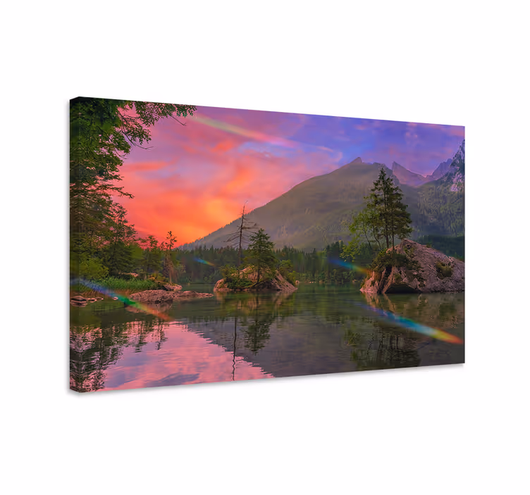 Cuadro paisajes reflejo de montañas serenas - TenVinilo