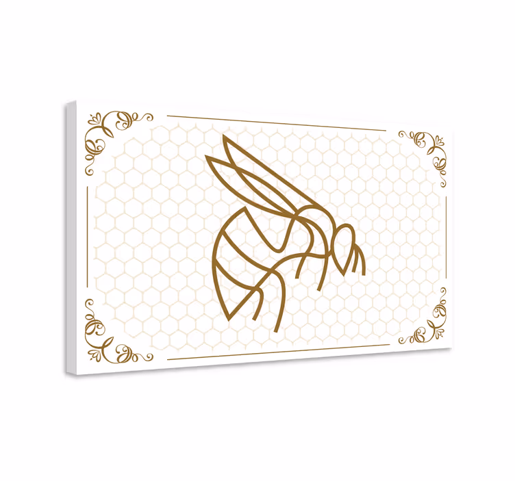 Cuadro habitación matrimonio Elegante abeja ilustración - TenVinilo