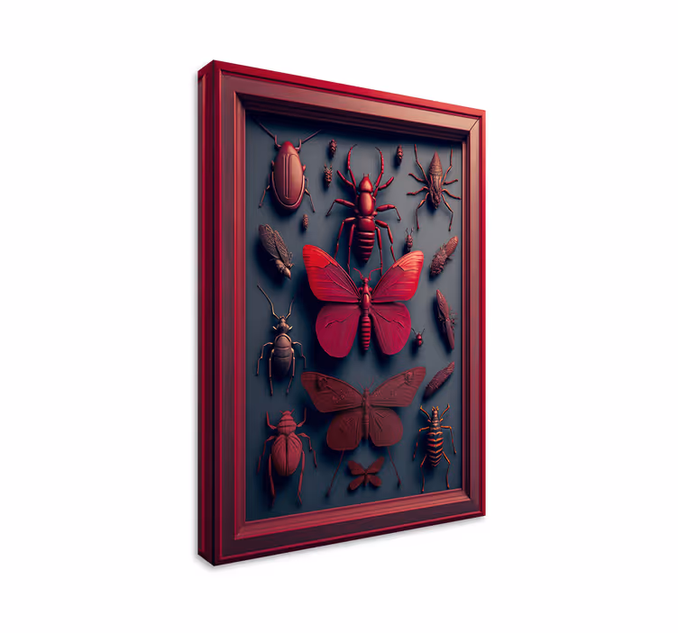 Cuadro para salón colección de insectos enmarcados - TenVinilo
