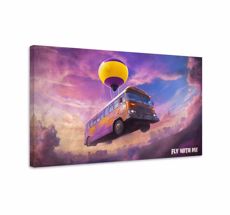 Cuadro decorativo videojuego escena de autobús volador - TenVinilo