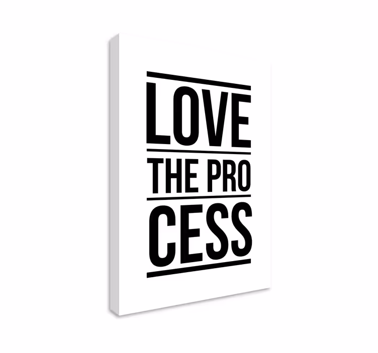 Cuadro frase motivadora ama el proceso. Aprende de los errores y  - TenVinilo