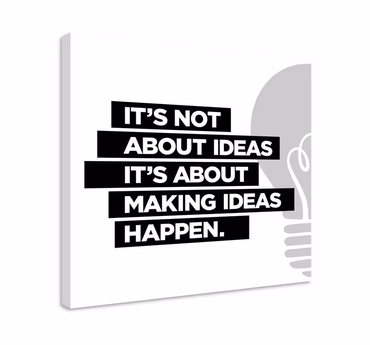 Cuadro frase motivadora las ideas son la base de todo. Son el com - TenVinilo