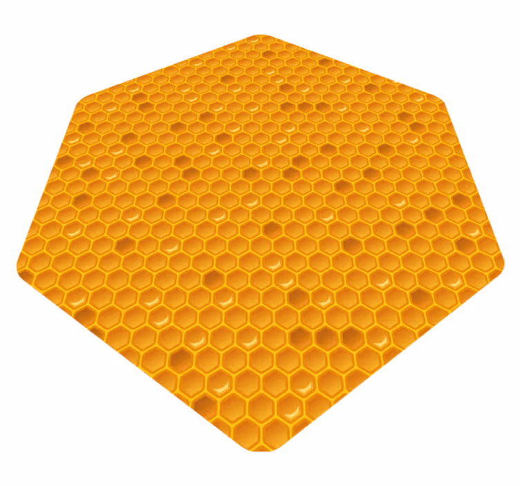Alfombra vinílica amarilla diseño de panal - TenVinilo