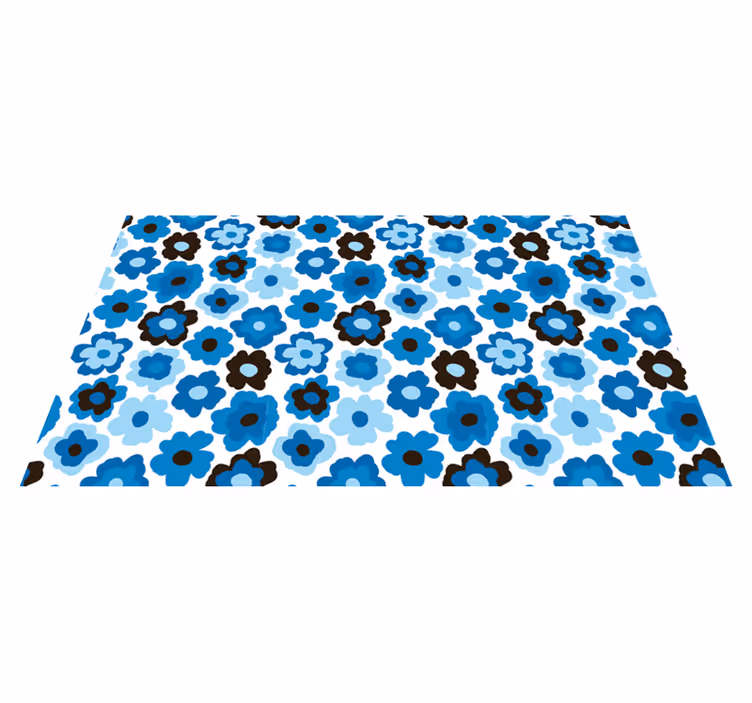 Alfombra vinílica flores amapola azul - TenVinilo