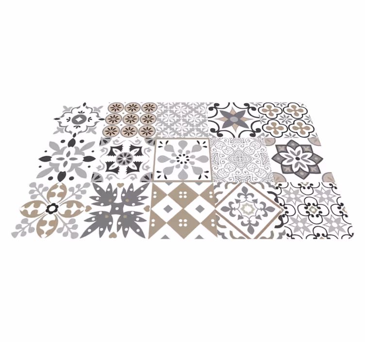 Alfombra vinílica cocina mosaico gris - TenVinilo