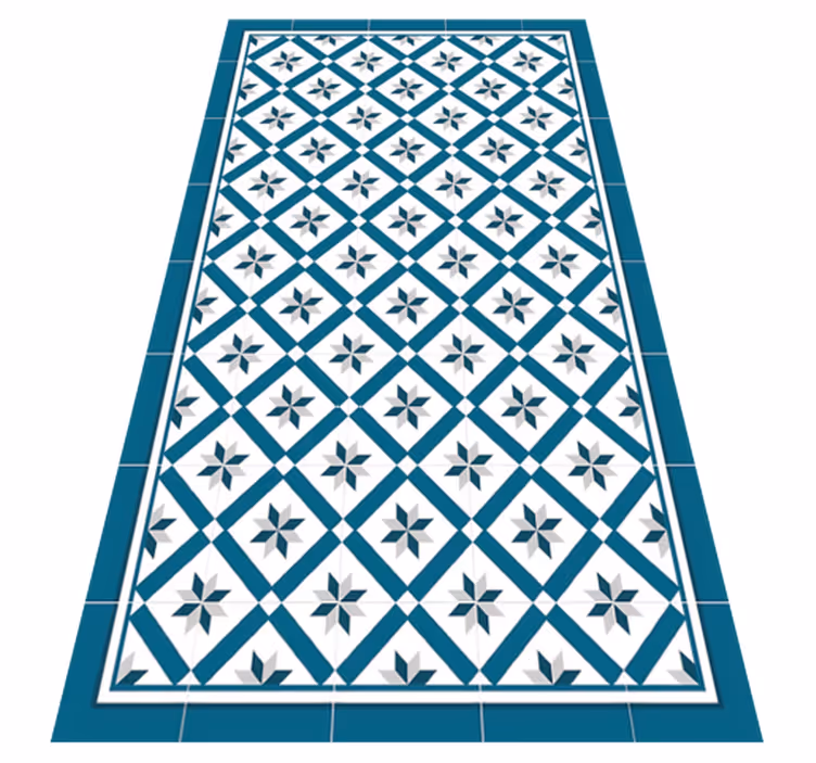 Alfombra vinílica cocina azul hidráulico - TenVinilo
