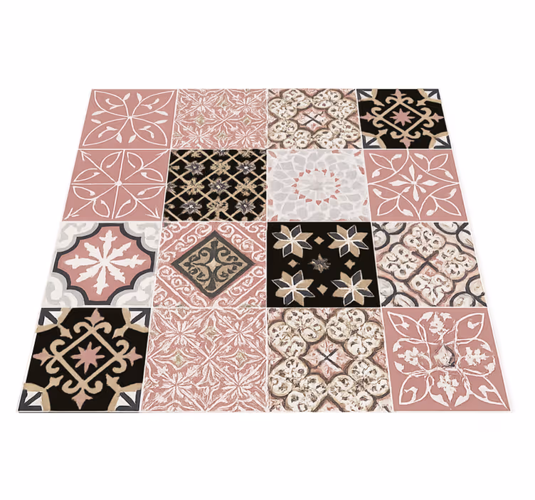 Alfombra vinílica salón cemento rosa - TenVinilo