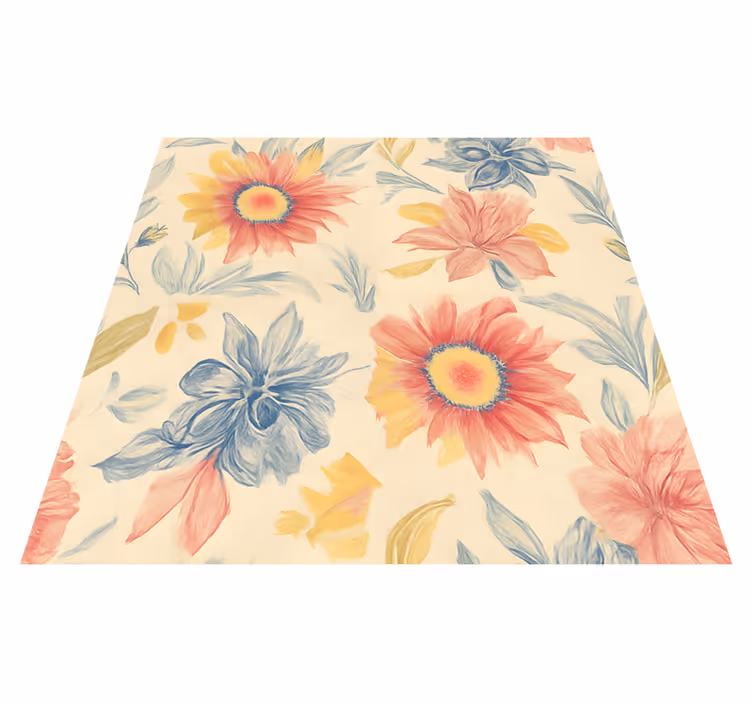 Alfombra vinílica cocina explosión floral - TenVinilo