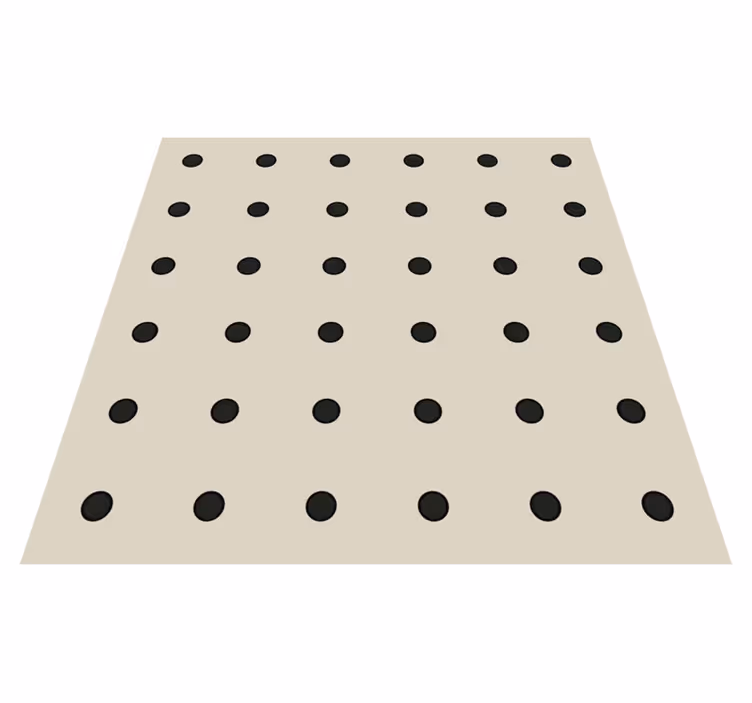 Alfombra vinílica cocina patrón de lunares beige - TenVinilo
