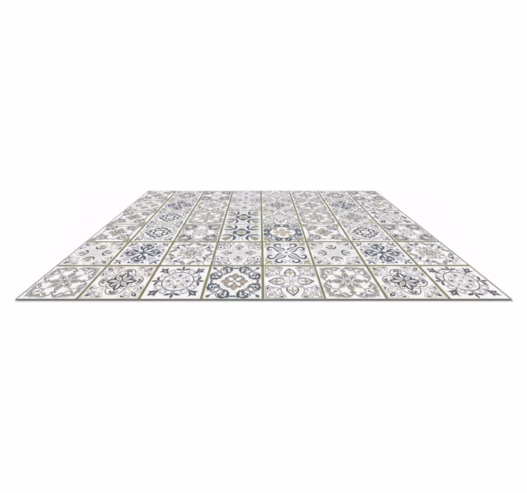 Alfombra vinílica salón corredor de baldosas marroquíes - TenVinilo